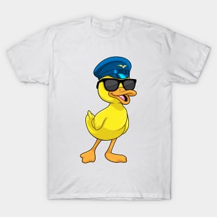 Duck as Pilot with Pilot hat T-Shirt